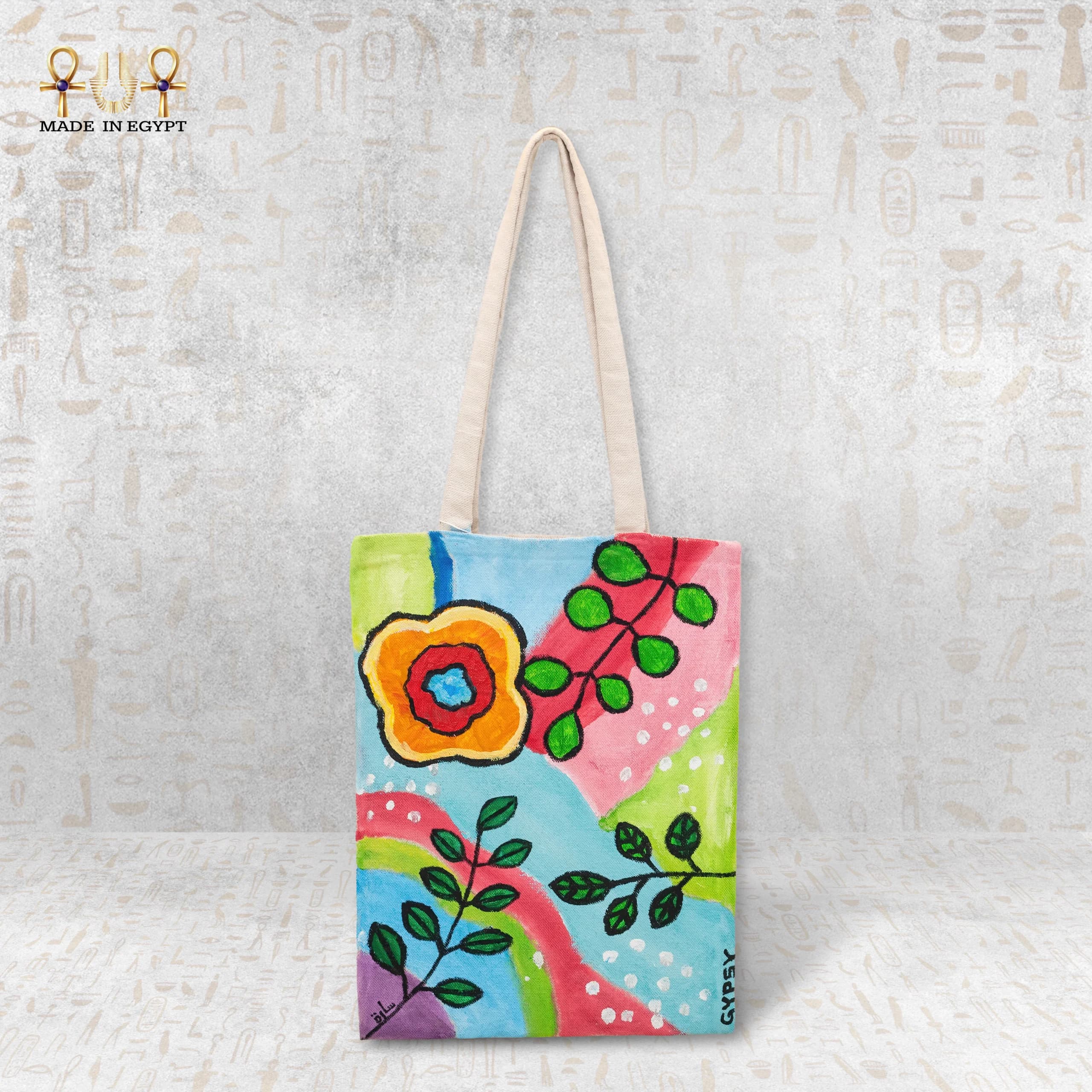 Canvas Bag - Colorful Flowers Design